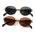 2 Pair Wear Fashionable Oval Round Women Sunglasses Premium Influencer Street Snap Simple French Glasses Retro Gold Metal Sunglasses