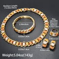EU/US Import Classic Accessory 4-Piece Set 3 Color Geometric Gold Plated Necklace Earrings Set Bracelet Ring Jewelry Set