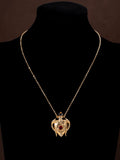 Vintage Heart Perfume Bottle Necklace Rhinestone Fashionable Personality Sweater Chain Imperial Western Retro Pendant