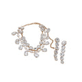 White Night Coating Heavy-Duty Crystal Geometric Teardrop Jewelry Set Wedding Party Necklace Light Luxury Niche Necklace Women