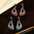 Vintage Geometric Triangle Full Diamond Drop Light Luxury Personality Elegant Feel Earrings Rhinestone Vintage Stud Women