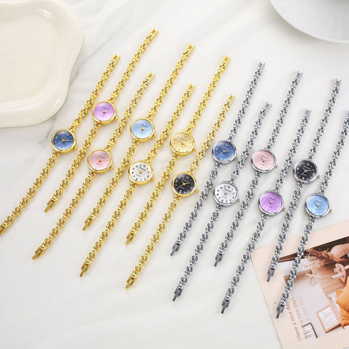2025 New Deep Blue Round Small Dial Cross-Border Watch Supply Wholesale Compact Women Bracelet Watch