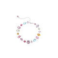 Fresh Sweet Minimal Colorful Cubic Zirconia Square Necklace Set Fashionable Clavicle Chain Light Luxury Premium Necklace Women