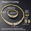 Overseas Dubai Gold 18K Personality Design Gold Set Cubic Zirconia Necklace Bracelet Set Earrings Ring Banquet Accessory Set