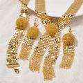 Dubai 18K Gold Plated Tassel India Ni Day Profit Asia Women Premium Necklace Bracelet Set Earrings Set