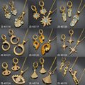 Overseas Bestseller Western Designer Style Fashionable High-End Cubic Zirconia Gold-Plated Earrings Pendant Jewelry Set Fashionable Versatile