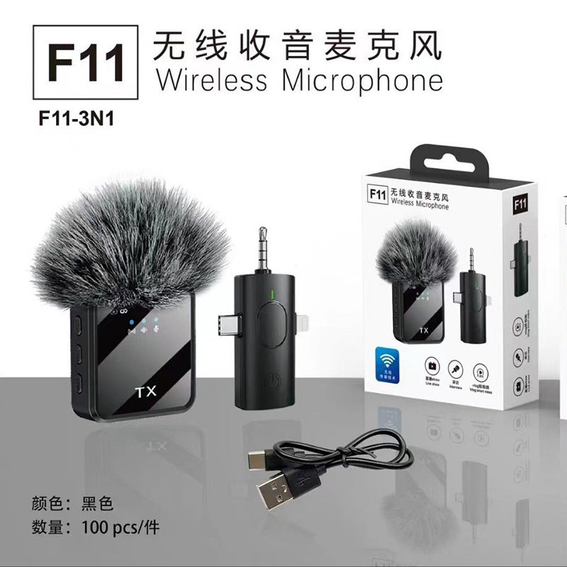F11/F15 Clip-On Wireless Microphone - 3-in-1 / 2-in-1 Lapel Mic