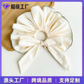 Gem Li Custom Elegant Solid Bow Large Cord Hair Tie Simple Premium Solid Versatile Bun Head Flower Hair Accessory