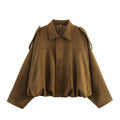 Women's Fall Loose Jacket 2026 | Trendy Jacket - Coffee (No Pockets)