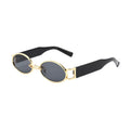 Retro Oval Round Sunglasses Small-Frame Metal Hong Kong Style Photoshoot Unisex Premium Personality Wear Jewelry Outfit Sunglasses