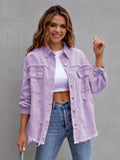 Women's Long Sleeve Mid-Length Long Jacket 2026 | Trendy Jacket - Violet