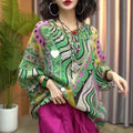 Spring-Summer Ethnic Retro Linen Cotton Printed Harem Pants + Top 2-Piece Set