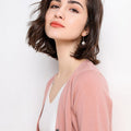 Women's Fall Korean Fashion V-Neck Cropped Knit Top + Cardigan 2026 - White