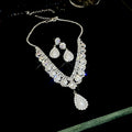 Star River Drop Tear Gentle Rhinestone Teardrop Pearl Jewelry Set Wedding Banquet Necklace Light Luxury Niche Necklace Women