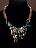 Vintage Heavy-Duty Fish Bone Fringe Necklace Premium vintage Fashionable Western Necklace Retro Rhinestone Light Luxury Necklace