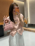 Summer Waist-Tie Pleated Shirt