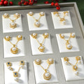 New Overseas Fashionable Inlaid Pearl Multi Style Creative Fresh Simple Necklace 2-Piece Set Overseas Pro Supply