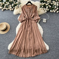 Retro Palace Style Lantern Sleeve Dress, Crochet Embroidery Fitted Long Dress
