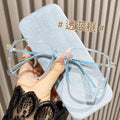 Big Frame Prescription Glasses Frame Fashionable Square Bare Face Anti-Blue Plano Women Finish Item With Rx Frame Prescription Sunglasses