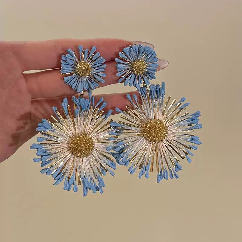 Colorful Flower Stud Earrings - view 6