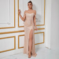 Women's Strapless Patchwork Sexy Evening Gown Ball Party