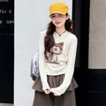 Girls' Cartoon Print Tee & Wide-Leg Pants Set