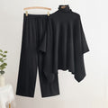 Fall-Winter Fashion Luxury Wide Leg Pants + Coat + Shawl 2-Piece Set