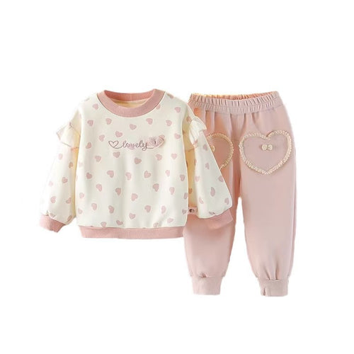 Girls' Casual Hoodie Two-Piece Set - Fall 2026 Style