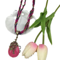 Western Retro Bohemian Ethnic Teardrop Cutout Flower Pendant Necklace Fashionable Personality Woven Sweater Chain