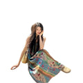 French Retro Floral Camisole Beach Long Dress