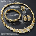 Western Elegant Fashionable Vintage Style Twist Rhinestone Necklace Bracelet Set Two Ring Jewelry Set Elegant Imperial Breeze