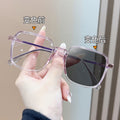 2055 Light-Changing Reading Glasses Unisex Korean Big Frame Plano Frame Older Adults One Turn Grey Blue-Light Glasses