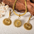 Western Niche Jewelry Fashionable Commute Necklace Earrings Set Snake Chain Too With Moon Heart Pendant Women
