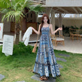 Women's Bohemian Ethnic Plus Size Floral Loose Dress + Cardigan + Camisole + Long Ski - Camisole Dress (Single)