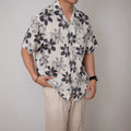 Nengmeng Petal Graffiti Print Short Sleeve Shirt