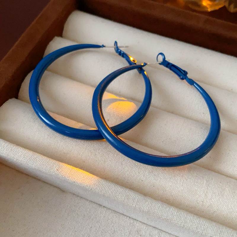 Klein Blue Oversized Hoop Earrings - view 7