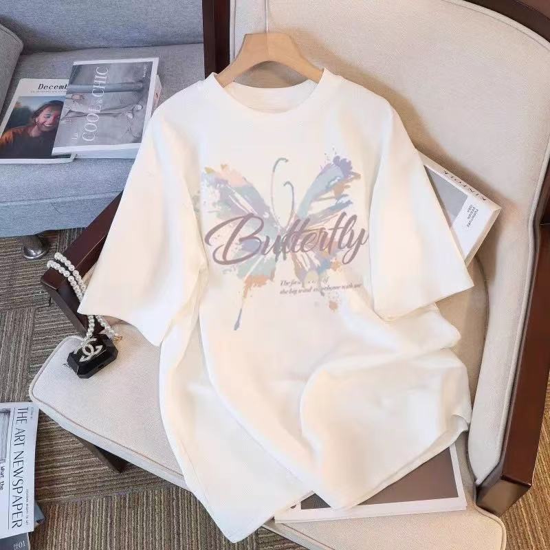 Cotton Short Sleeve T-Shirt - Fashion Oversized Slim Fit Designer Top Women