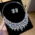 Windsor Flourish Bead Micro Diamond Geometric Pearl Jewelry Set Wedding Banquet Luxury Necklace Light Luxury Niche Necklace Women