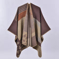 Women's Fall-Winter Ethnic Versatile Slit Plaid Shawl + Cape 2026 - Red