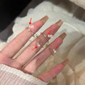 vintage千金感中古细款仿钻戒指女轻奢高级感小众叠戴指环开口