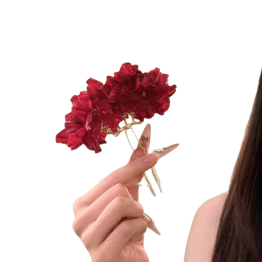 Vintage Fabric Flower Hair Stick - view 5