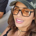 Western New Sunglasses Big Frame Slender Face Pair Bridge UV-Protection Glasses Women Overseas Bestseller Fashionable Sunglasses