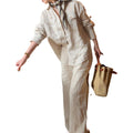 Spring Old Money Elegant Sun-Protection Loose Shirt 2-Piece Set