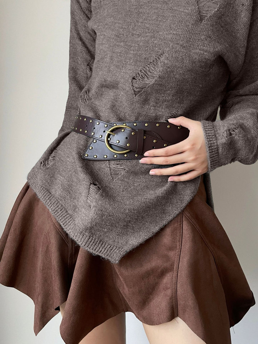 Punk Studded Leather Belt - view 7