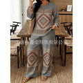 Women's Ethnic Long Sleeve Lace Trim Set 2026 | 2 Piece Outfit Set - White
