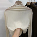 Women's Lace Mesh Ruffle High Neck Layering Top