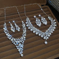 Imperial Breeze Retro Elegant Rhinestone Flower Pearl Stud Earring Necklace Set Clavicle Chain Light Luxury Premium Necklace Women