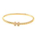 Cross-Border Hit Neo-Chinese Slub Bangle Women Rhinestone Ancient Craft Inherited Step Up Slub Solid Heart Bangle Accessory