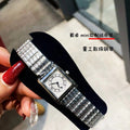新款浪家女士戴卓石英防水钢带方形女表 小表盘名媛奢华女款手表