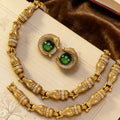 Vintage Imperial Breeze Necklace Retro Simple Versatile Accessory Set Premium Glaze Rhinestone Necklace